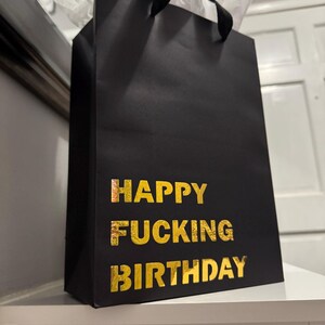 Happy Fucking Birthday Funny Gift Bag-gift bag-Crimson and Clover Studio