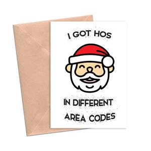 Hoes in Different Area Codes Christmas Funny Holiday Card