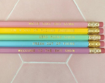 Adult Humor Pencils, Gag Gift Engraved Pencils, Funny Pencils