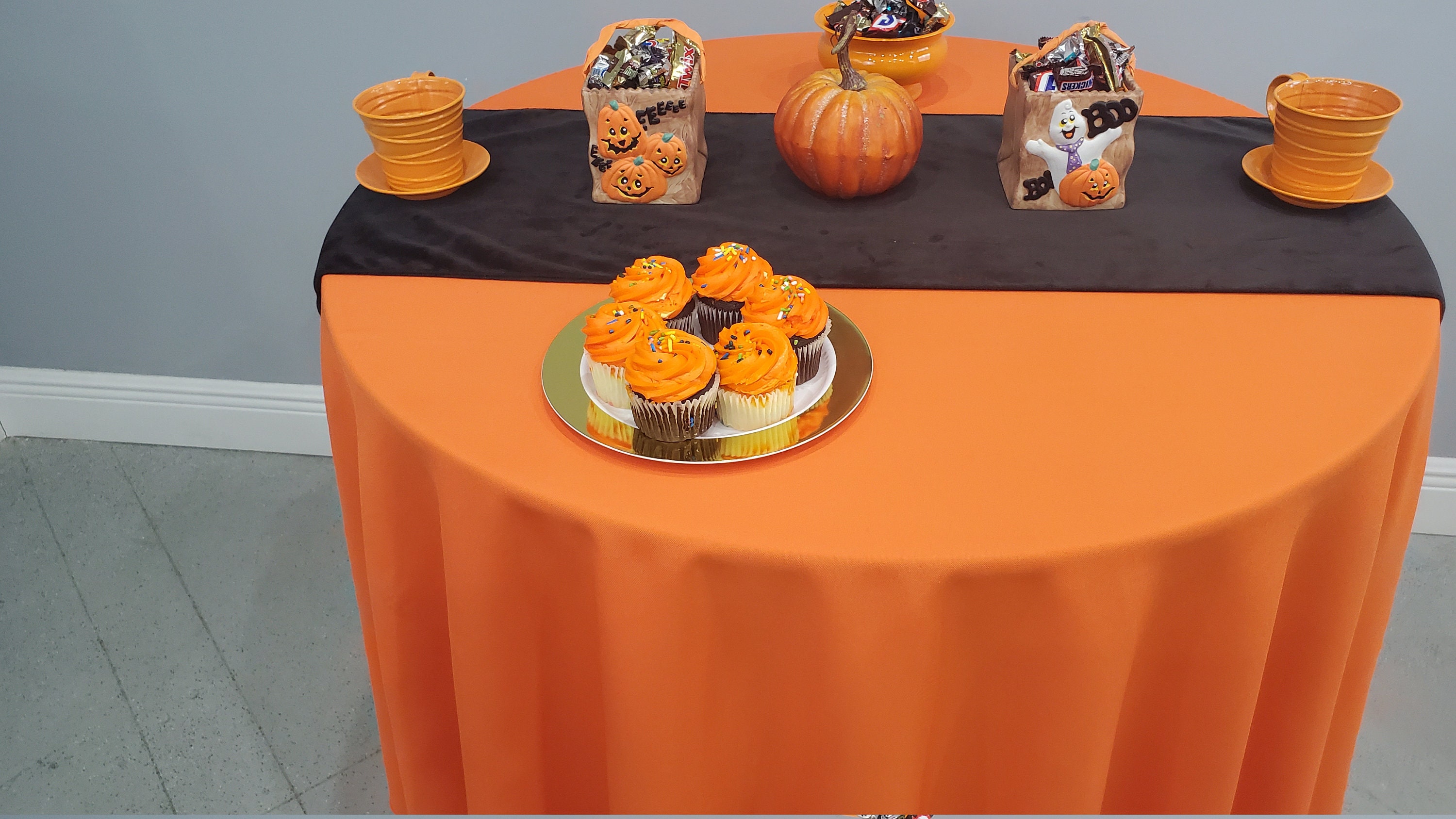 Halloween Tablecloth and Black Velvet Table Runner Etsy