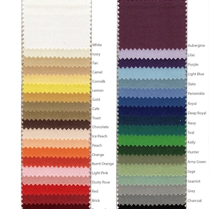 Cotton-Eze Spun Polyester Tablecloth Color Swatch Card & Sample With All 37 Colors