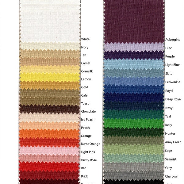 Cotton-Eze Spun Polyester Tablecloth Color Swatch Card & Sample With All 37 Colors