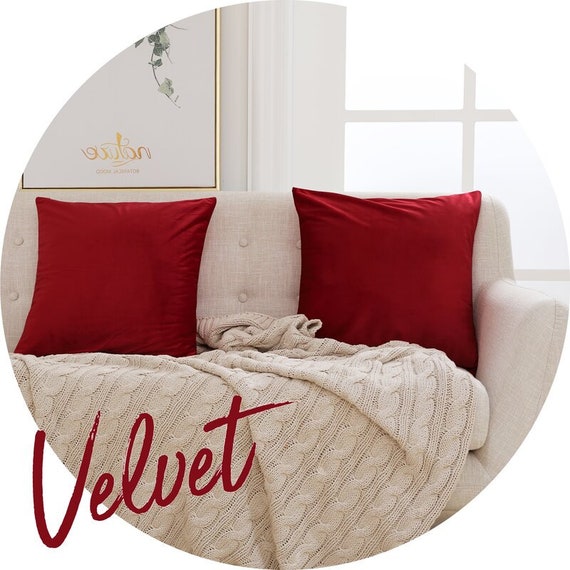 Red velvet throw pillow new arrivals