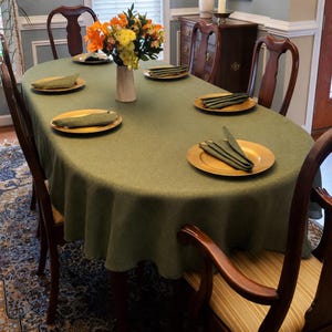 Any Custom Size Oval Tablecloth, English Table Linen