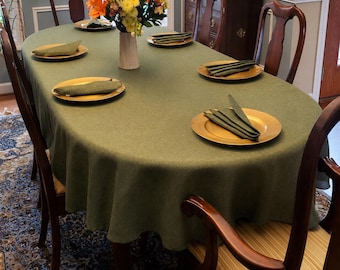 Any Custom Size Oval Tablecloth, English Table Linen
