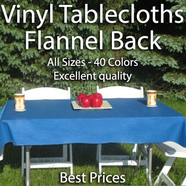 Flannel Backed Vinyl Tablecloth, All Sizes