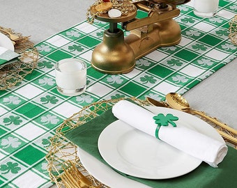 St Patrick's Day Table Runner, Shamrock Table Runner, Cotton