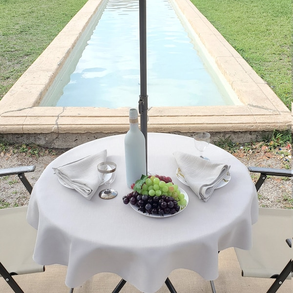 Outdoor Tablecloth With Umbrella Hole, All Sizes, Top Of The Line