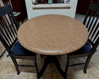Round Fitted Vinyl Tablecloth With Flannel Backing, 41 Colors