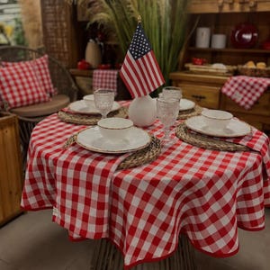 Checkered Tablecloth, All Sizes Round, Square and Rectangular