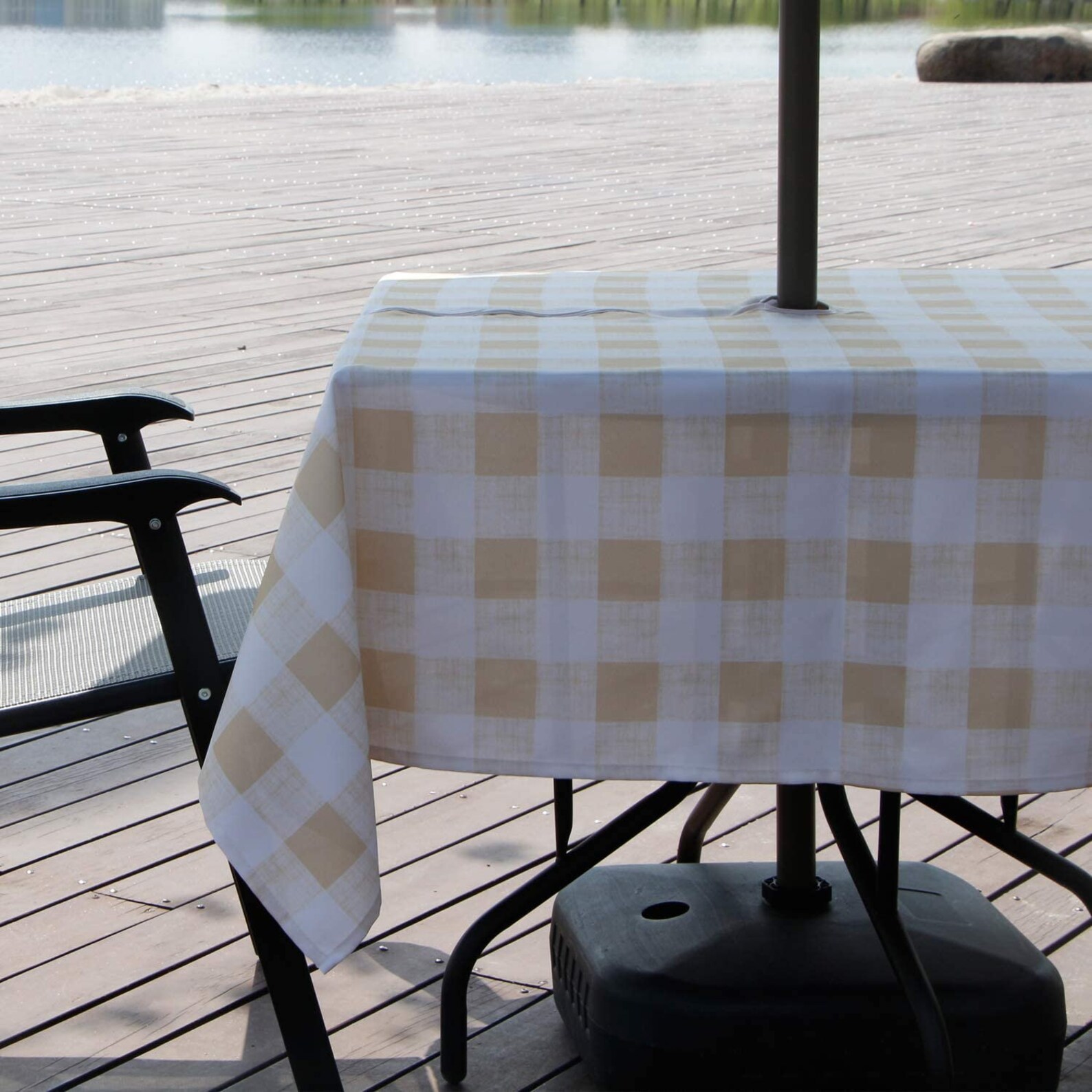 Spill Proof Outdoor Tablecloth With Umbrella Hole and Zipper Etsy