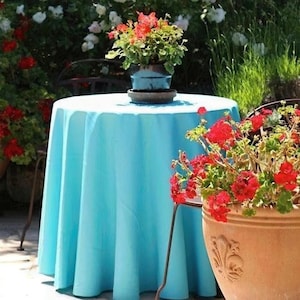 Round Tablecloths, Square,  Rectangular Tablecloth Sizes, 74 Colors