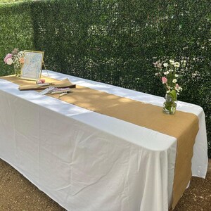 Burlap Table Runner, With Or Without Fringe - Natural Or White image 19
