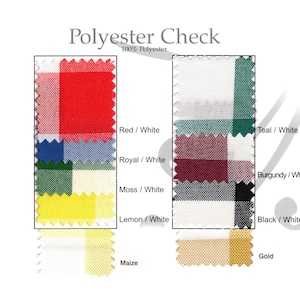 Gingham Tablecloth, Plaid Checkered Tablecloth,  Color Swatch Card With All 9 Colors & Sample