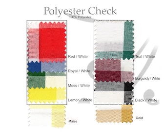 Gingham Tablecloth, Plaid Checkered Tablecloth,  Color Swatch Card With All 9 Colors & Sample