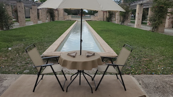 Tischdecken im Freien mit Regenschirm-Loch, Terrassen-Tischdecke, Tischdecke im Freien, Alle Größen, Top-Qualität