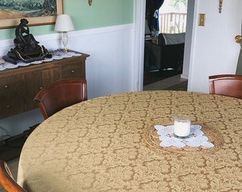 Saxony Damask Tablecloth, Round, Square, Rectangular, Oval Tablecloth, 59% Cotton