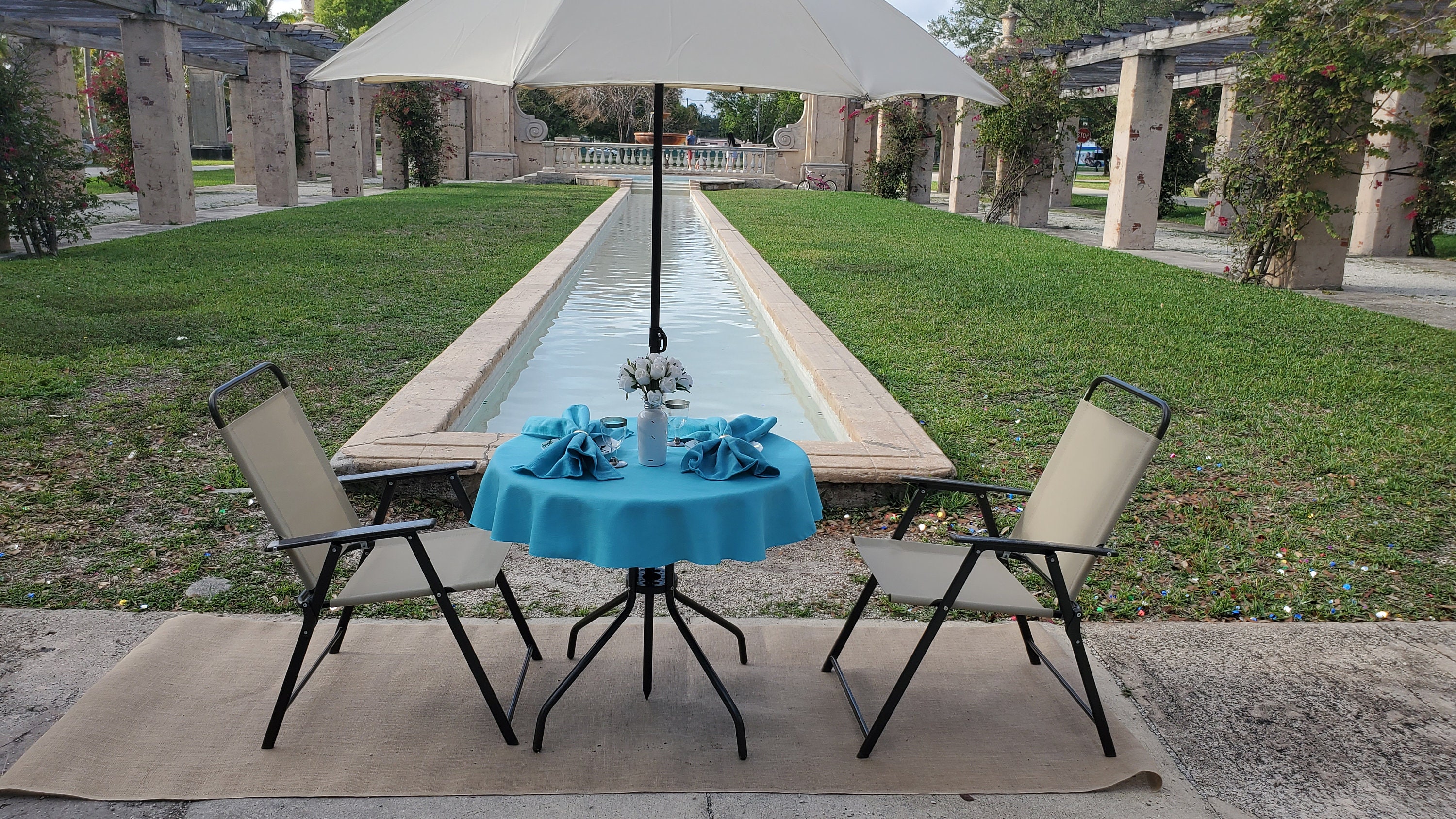 Outdoor Tischdecke mit Schirmloch Terrasse Tischdecke | Etsy