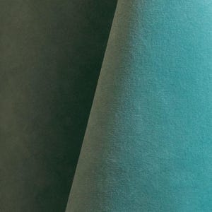 aqua blue upholstery velvet manufactured by Premier Table Linens. They sell the upholstery velvet by the yard.