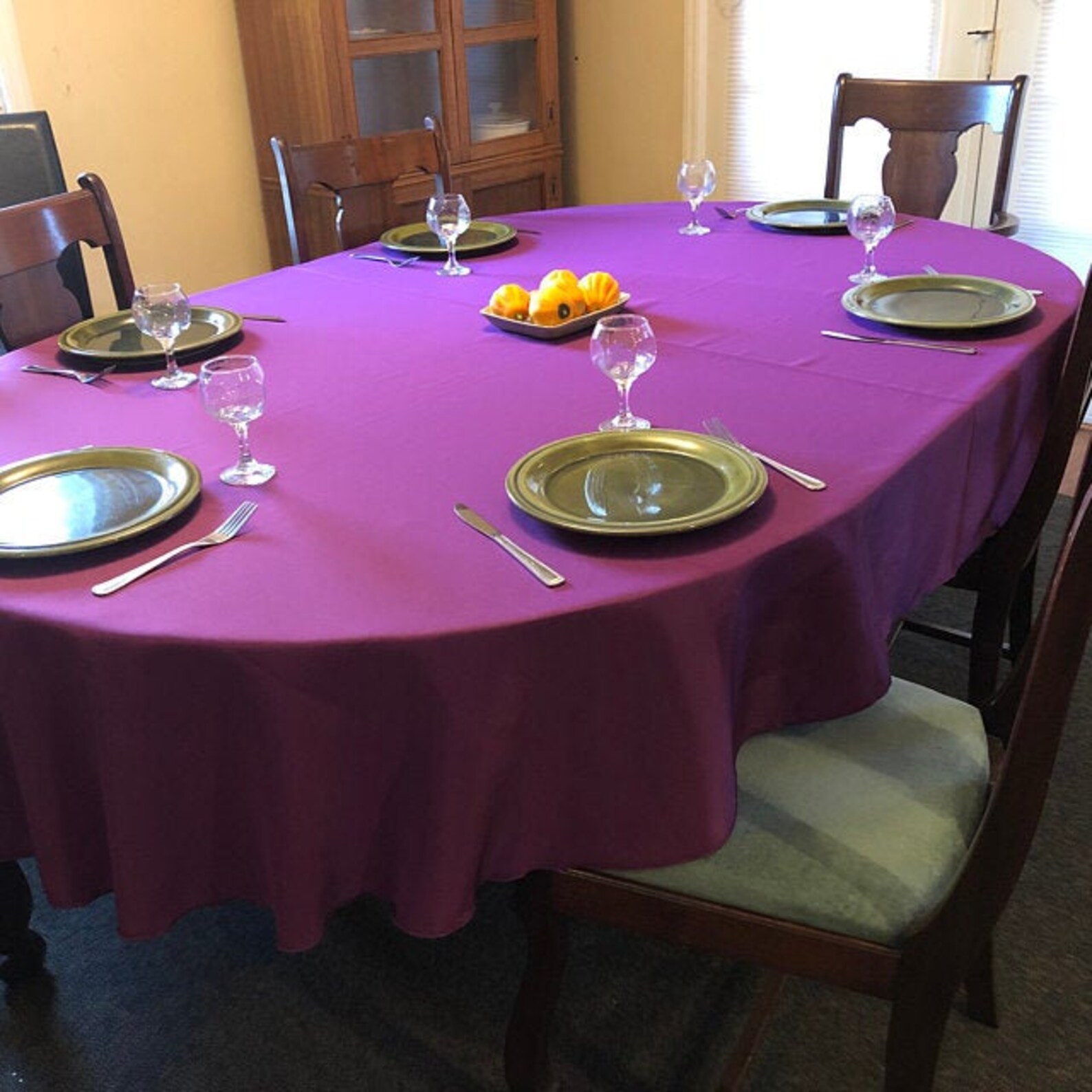 Oval Table Cloths All Oval Tablecloth Sizes 74 Colors Etsy