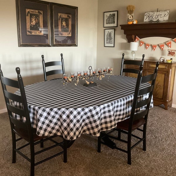 Black Gingham Table Etsy