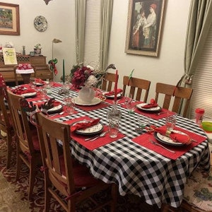 Gingham Tablecloth, All Sizes Including Oval Tablecloth, Plaid Table Cloth