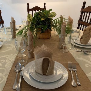 Burlap Table Runner,  With Or Without Fringe - Natural Or White