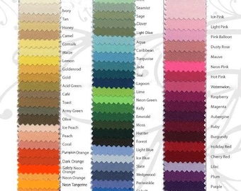 Polyester Tablecloth, Napkins Color Swatch Card With All 74 Poly Premier Colors