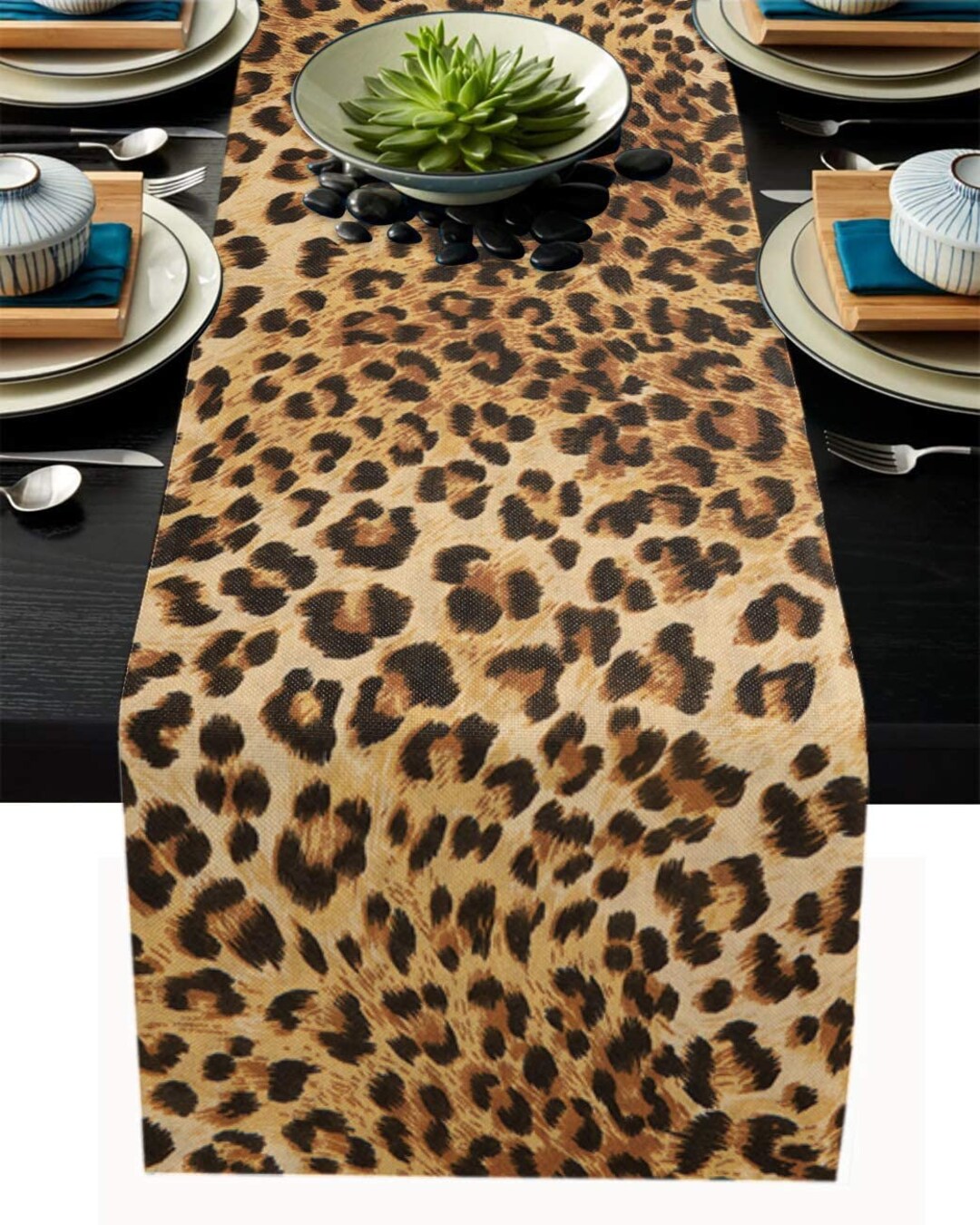 Leopard Print Table Runner Cheetah Table Runner Safari Etsy