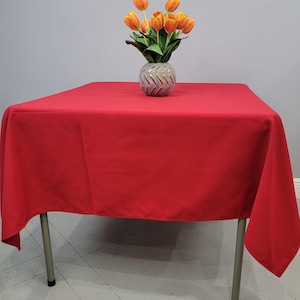 Square Red Tablecloth Special Spun Poly 60 x 60
