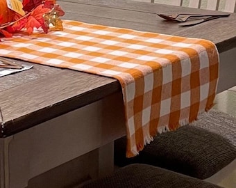 Cotton Fall Table Runner With Fringe