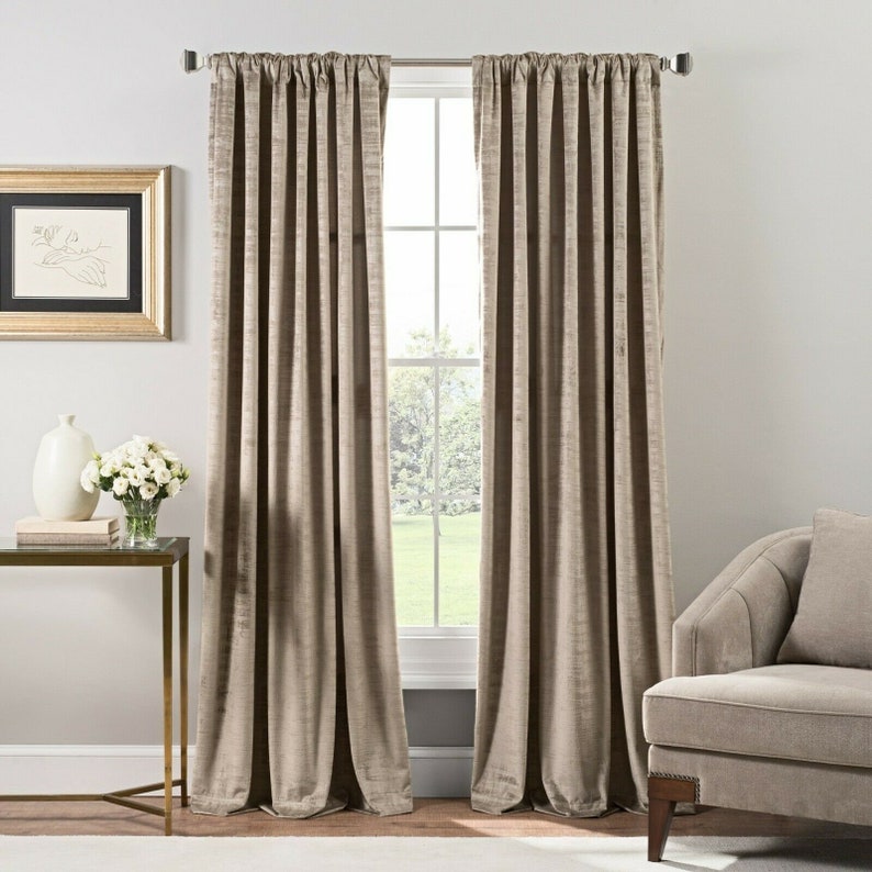 Velvet Curtains Velvet Drapes 40 Colors Top Rod Pocket Etsy