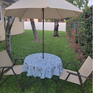 Outdoor Tablecloth With Umbrella Hole, Damask Tablecloth, All Sizes