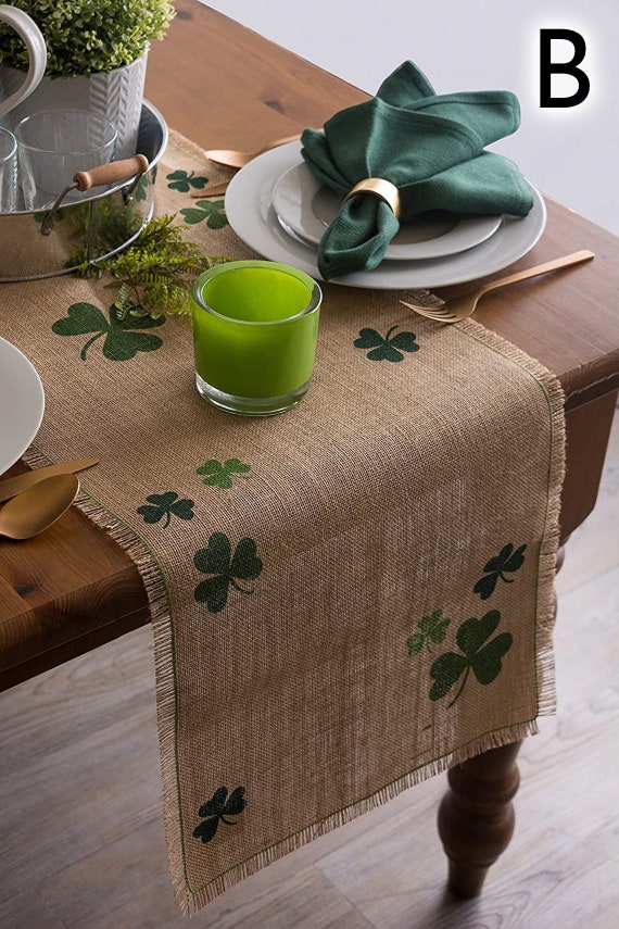 Nantucket Home St 72 x 13 Patricks Day Green Irish Embroidered Fabric Table Runner Fluent Blarney Spoken Here Shamrock Nantucket Home St 72 x 13 Patricks Day Green Irish Embroidered Fabric Table Runner Fluent Blarney Spoken Here Shamrock