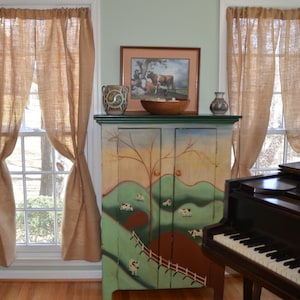 Burlap Curtains, Burlap Drapes, Natural or White Jute