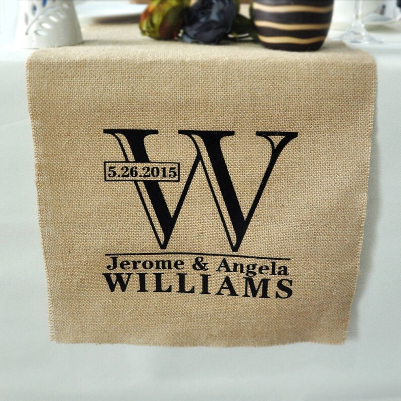 Custom Printed Burlap Logo Table Runner Etsy