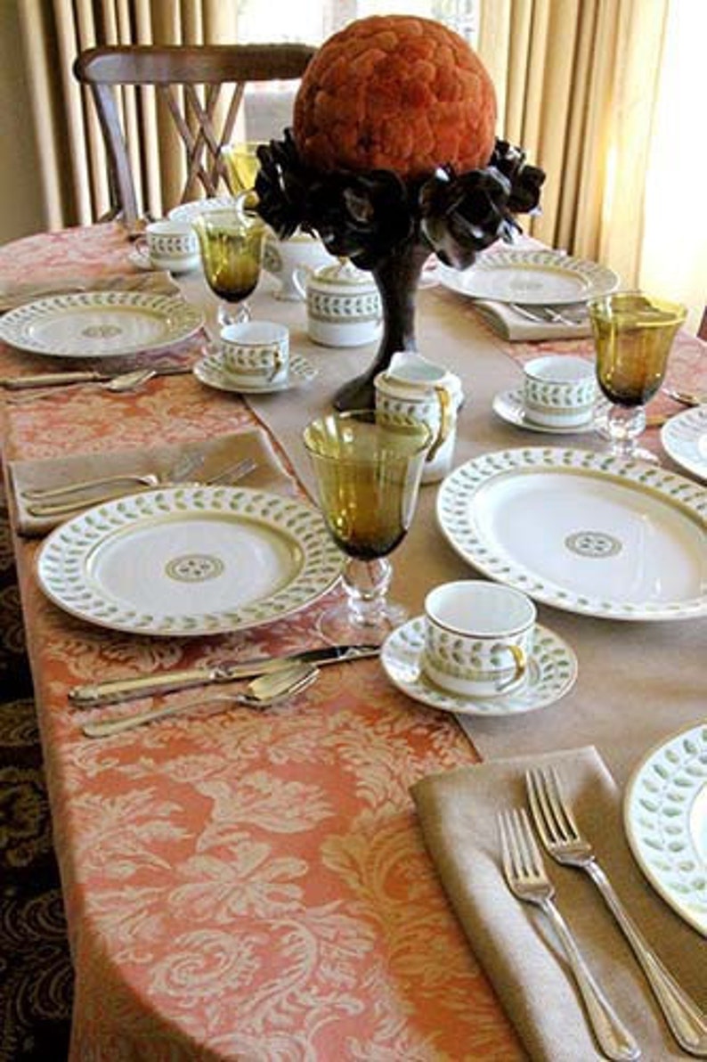 Oval Damask Tablecloth All Oval Tablecloths & Custom Sizes 9 Etsy