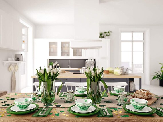 NANA Table Set Decor St Patricks Day Dog Nightstand Table Runner Library Table Runner for Office Kitchen Dining Wedding Party Home Coffee Table Decor NANA Table Set Decor St Patricks Day Dog Nightstand Table Runner Library Table Runner for Office Kitchen Dining Wedding Party Home Coffee Table Decor