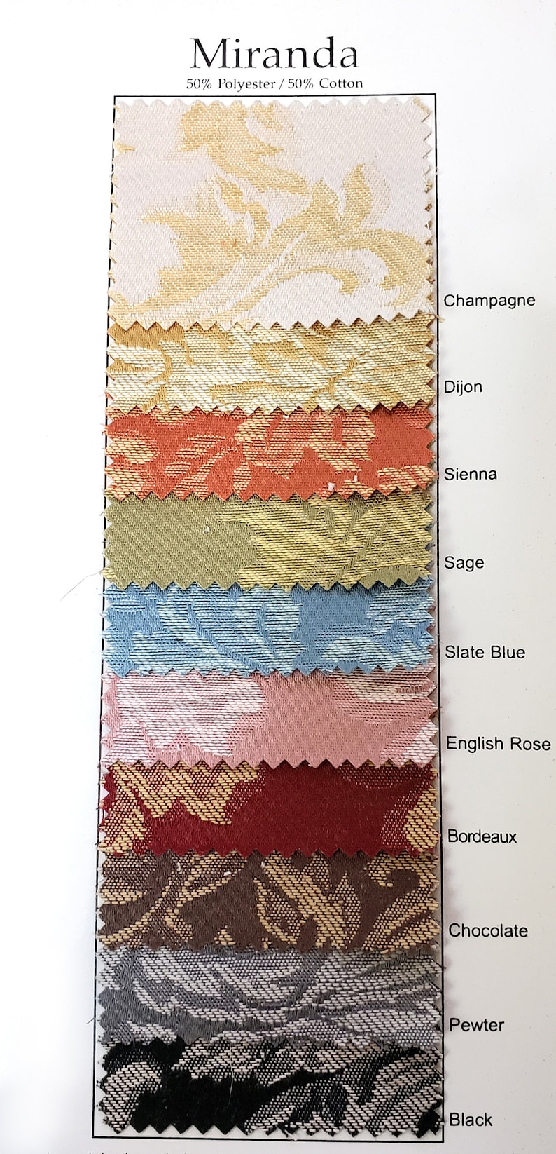 Damask tablecloth colors to select from