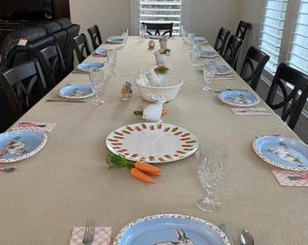 Round, Oval, Oblong Tablecloth, European Flax Table Linen, All Sizes