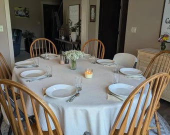 Any Custom Size Oval Tablecloth, English Table Linen