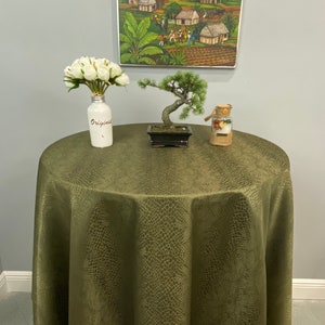 Oval Tablecloth, Nature Jacquard Tablecloth