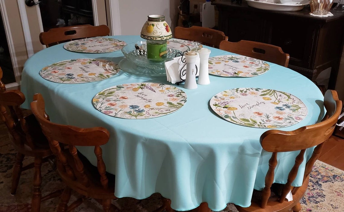 Polyester Oval Tablecloths & Custom Tablecloth Sizes 74 Great Etsy