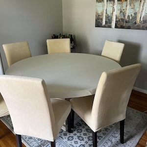 Round Fitted Tablecloth, Round Elastic Tablecloth, 74 Colors