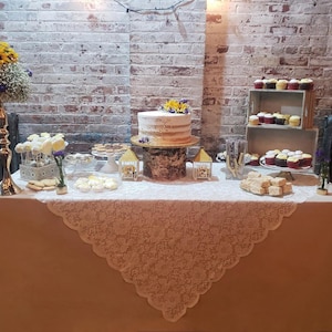 Lace Table Cloth, Overlay and Lace Table Runner
