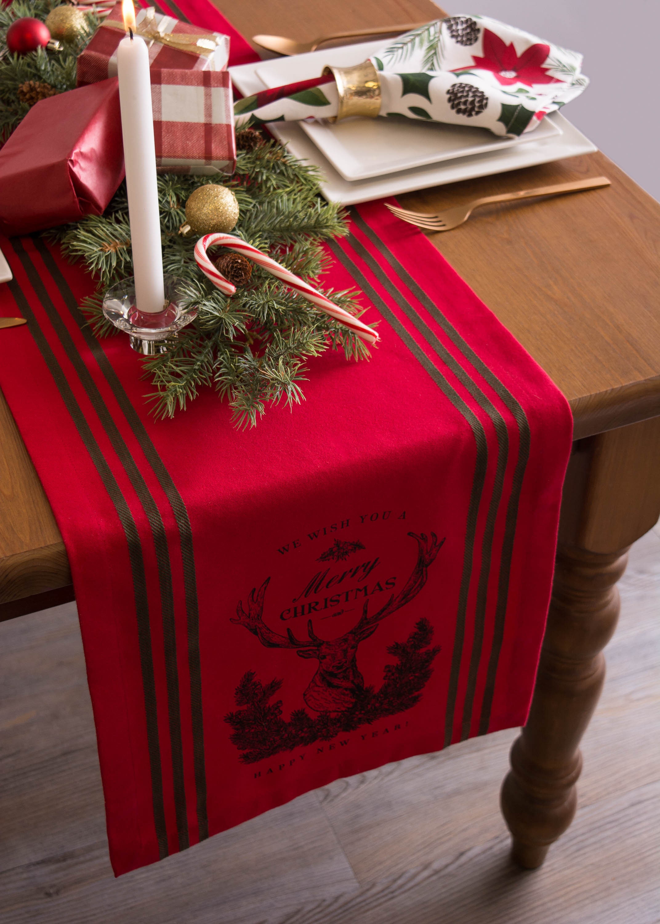 Magnificent 108 christmas table runner Christmas Table Runner We Wish You A Merry Happy Etsy