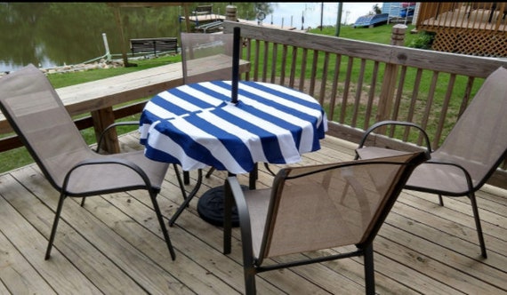 Outdoor Tablecloth With Umbrella Hole Zipper Outdoor Tablecloth With, Outdoor Round Table Cover With Zipper