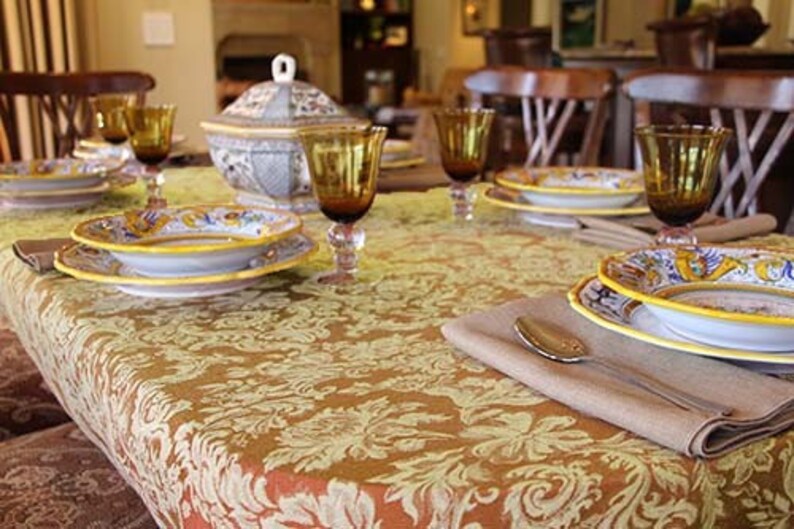 Oval Damask Tablecloth All Oval Tablecloths & Custom Sizes 9 Etsy