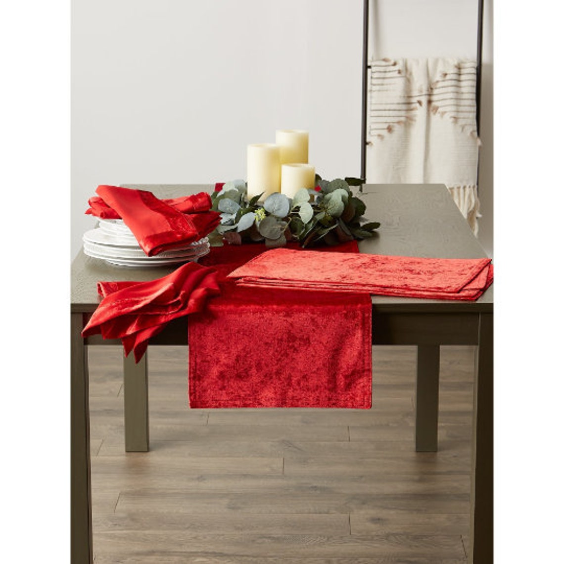 Luxurious Velvet Placemats 18 Colors Double Needle Double Etsy