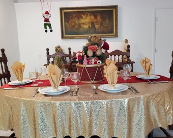Sequin Tablecloth, Sequin Overlay, 14 Colors, All Sizes